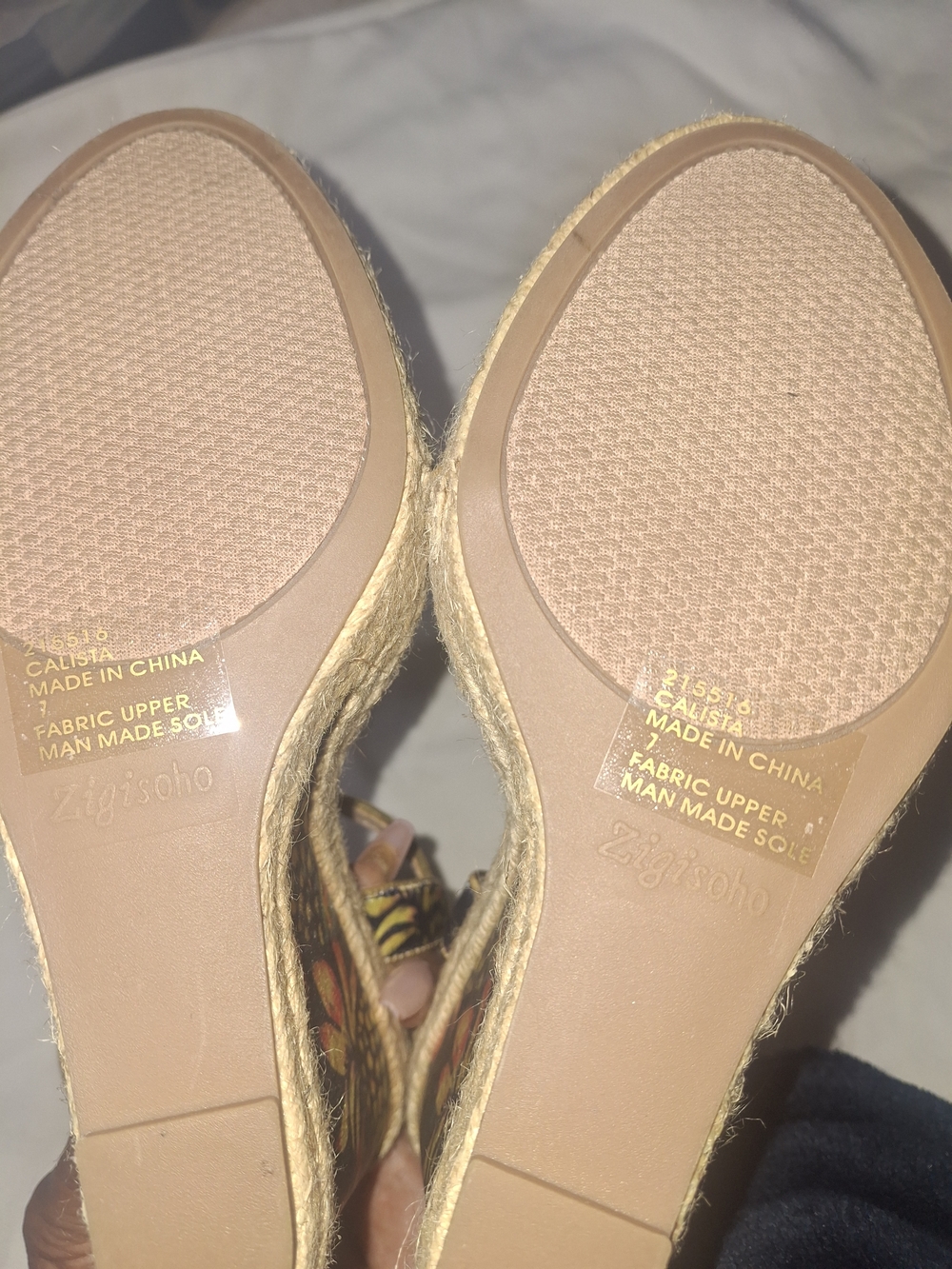 Zigi Soho Blue Floral Espadrille Wedge Sandals - Picture 4 of 4